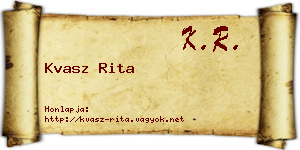 Kvasz Rita névjegykártya