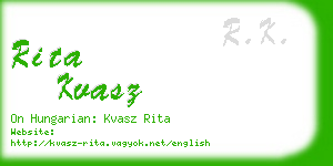 rita kvasz business card